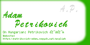 adam petrikovich business card